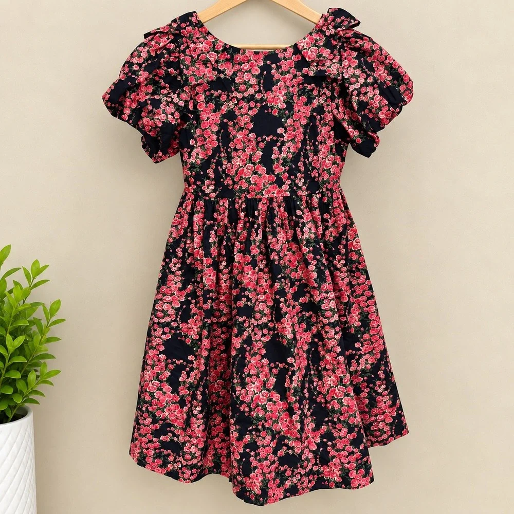 Janie and Jack American Girl Rose Floral Puff Sleeve Dress Party Size 16 NWT